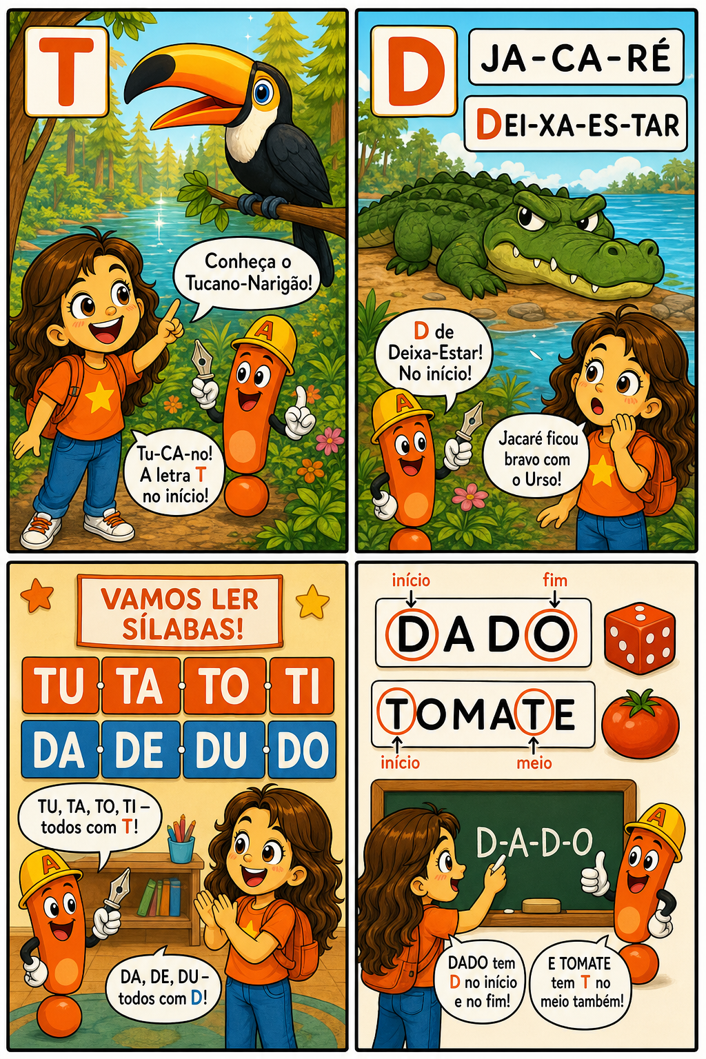 HQ Letras, Sílabas e Pontuação — Página 1